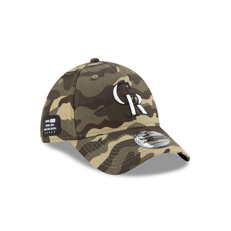 MLB Colorado Rockies Armed Forces Weekend 39Thirty Stretch Fit (TGY7092) - Green New Era Caps